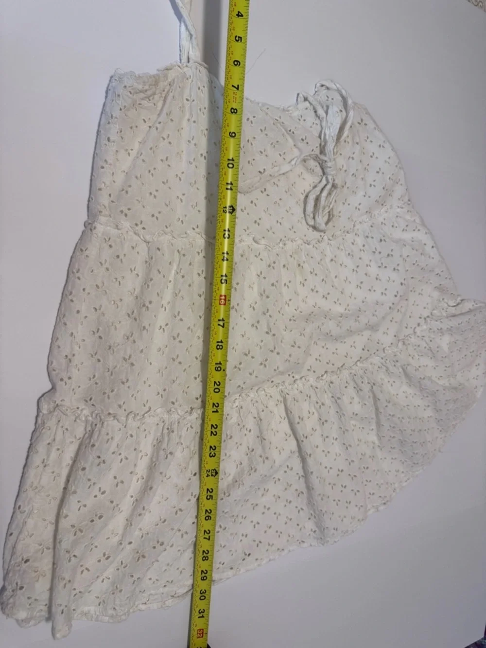 Altar’d State White Eyelet Tie Strap Dress Large Boho Cottagecore - Picture 10 of 10